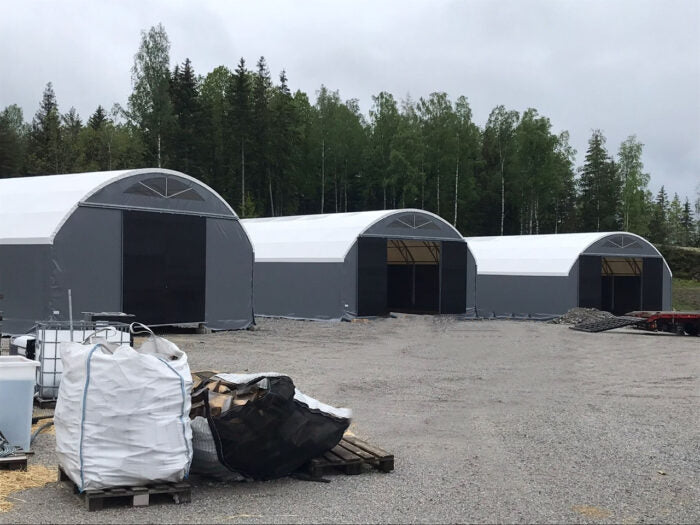 Varastomyymälä 8x15x2,5 kahdella sivuovella - Landtek